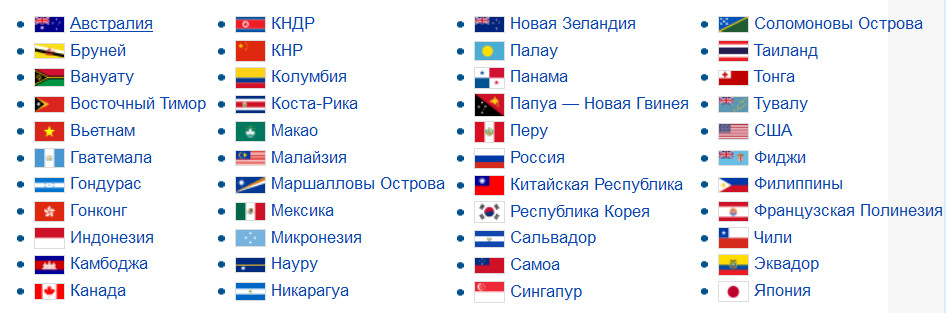 ЛКМ в Азиатско-Тихоокеанском регионе