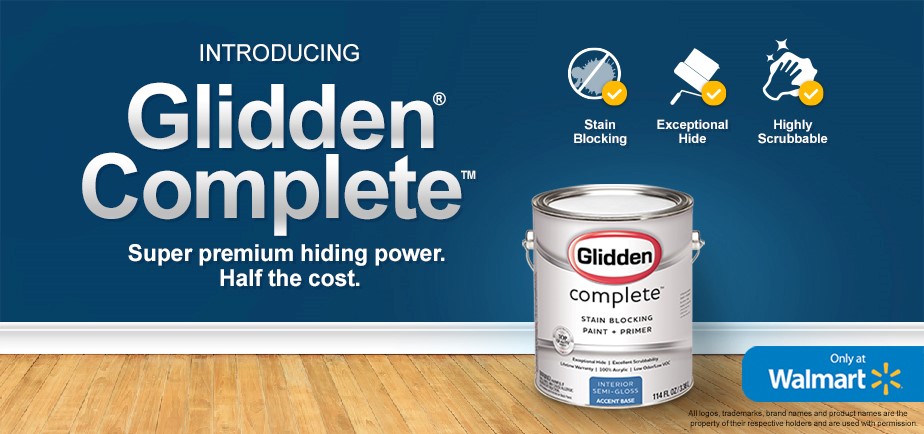 PPG представляет интерьерную краску и грунтовку Glidden Complete для исключительного качества в магазинах Walmart